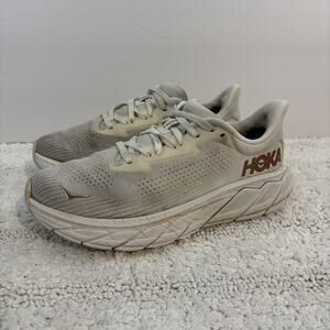 Hoka Arahi 7 Shoes Womens Size 6.5 White Cream Running Road Stability Sneakers
